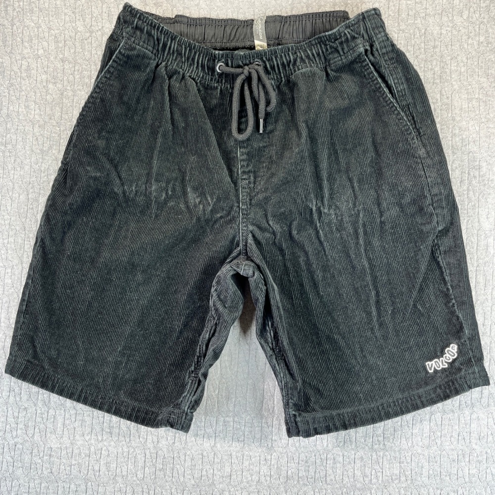 Vintage Volcom‎ Corduroy men S/28-32 Y2K Shorts Skater Elastic Waist Drawstring